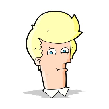 Çizgi filmci gözlerini kısıyor.