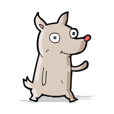 Çizgi film küçük köpek el sallıyor.