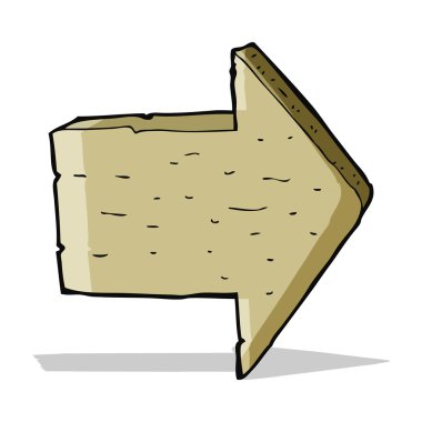 ahşap ok işareti karikatür