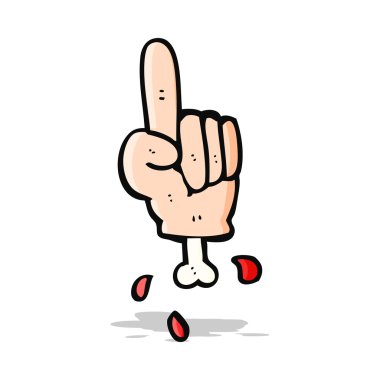 Cadılar Bayramı el işaret eden karikatür