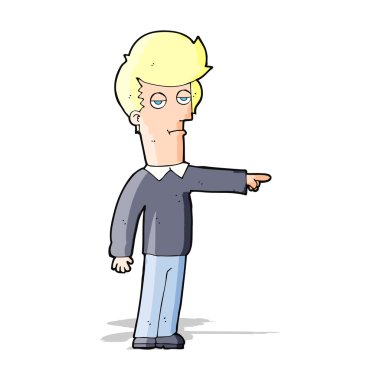 karikatür işaret eden adam