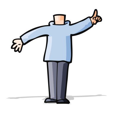 Cartoon vücut yükseltilmiş el ile (mix ve maç karikatür veya ow Ekle