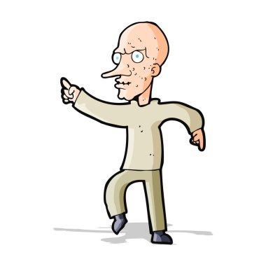 Çizgi film kızgın yaşlı adam.