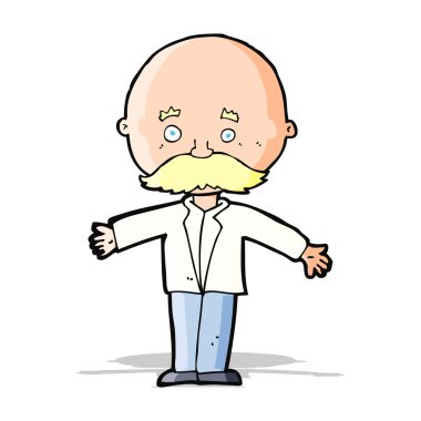 açık kollu kel bir adam.