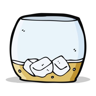 karikatür viski bardağına