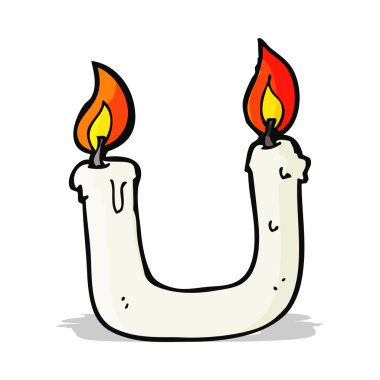 Her iki ucu karikatür, mum yakma