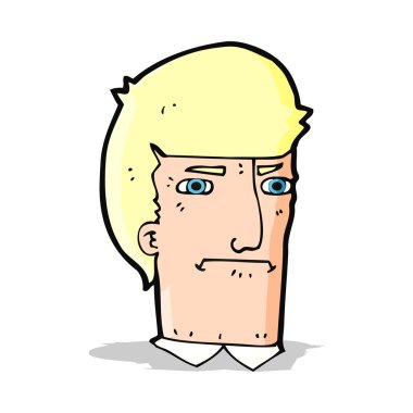 Çizgi filmci gözlerini kısıyor.