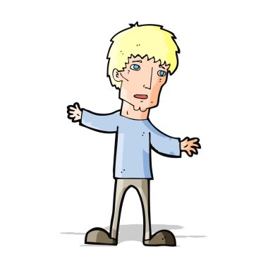 endişeli adam çizgi film