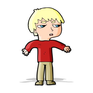 karikatür rahatsız çocuk