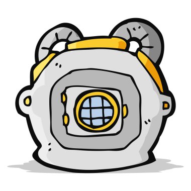 çizgi film eski deep sea diver kask