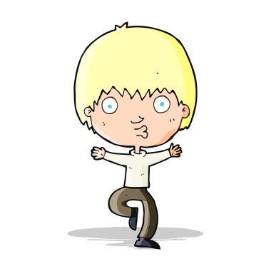 çizgi film heyecanlı çocuk