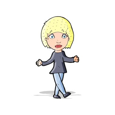 karikatür şaşırmış kadın