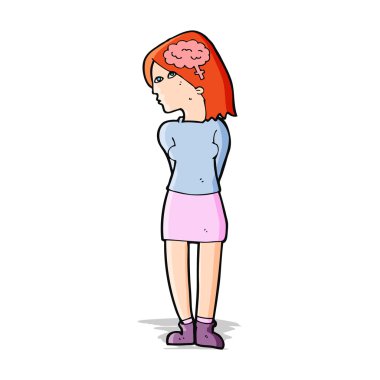 karikatür zeki kadın