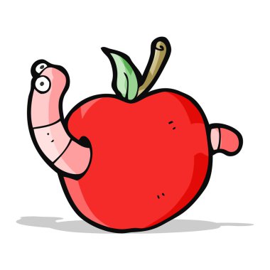 cartooon solucan Apple