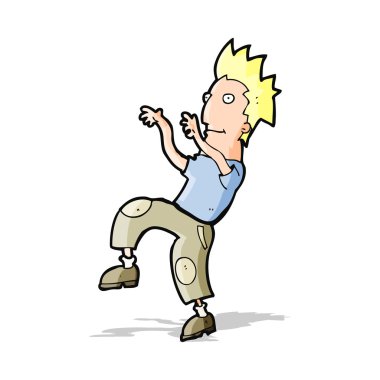 Çizgi film mutlu adam komik dans yapıyor.