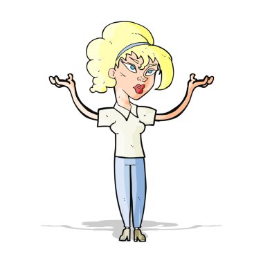 çizgi film kadın yükselterek eller havaya