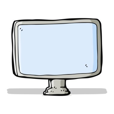 karikatür bilgisayar ekranı