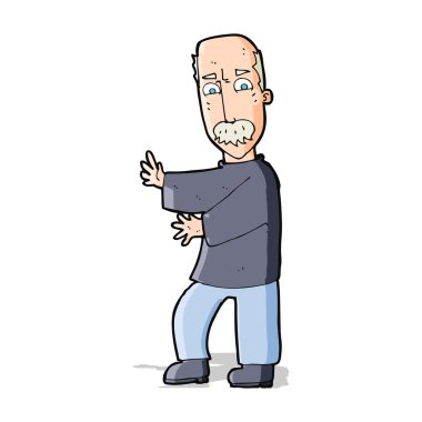 Çizgi film kızgın yaşlı adam.