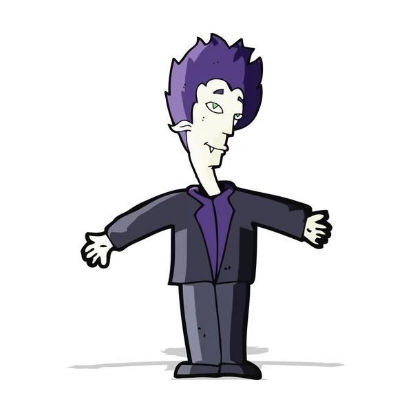 Vampiro feliz desenhos animados — Vetor de Stock