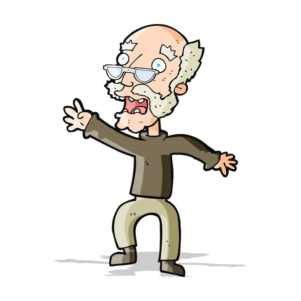 Cartoon frightened old man — Stock Vector