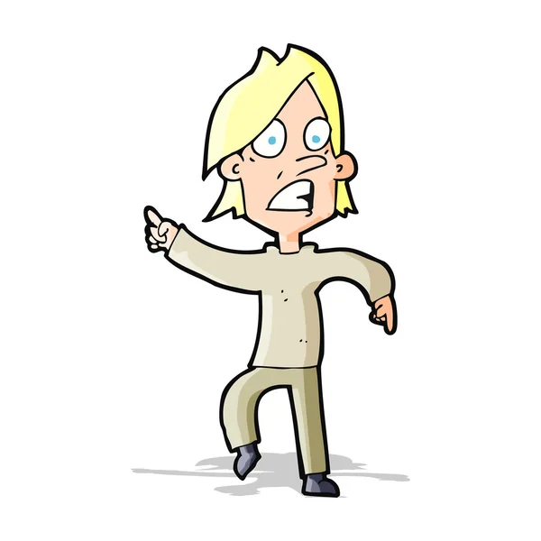 Cartoon bezorgd man wijzen — Stockvector