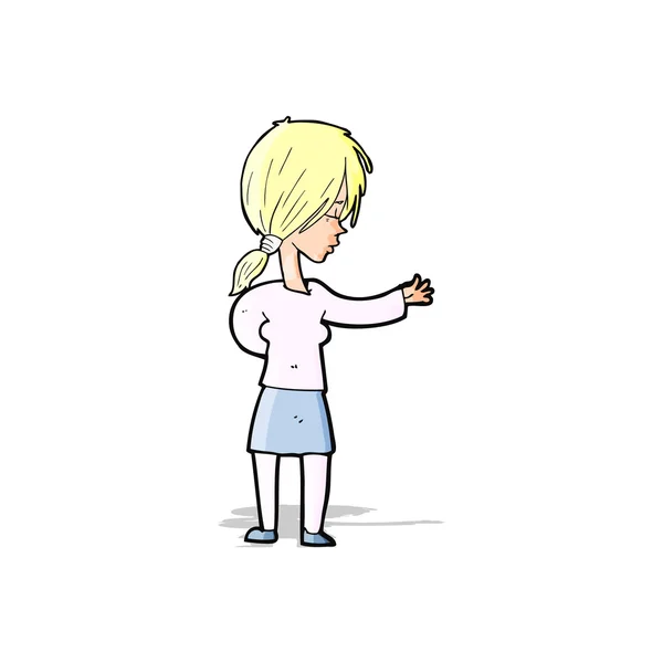 Mujer de dibujos animados gesto — Vector de stock