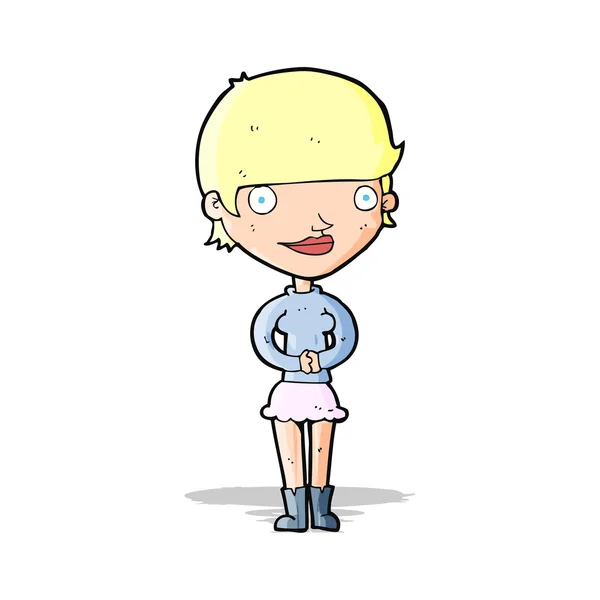 Cartoon vriendelijke vrouw — Stockvector