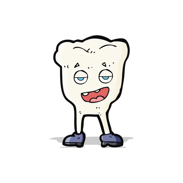 Мультяшний зуб виглядає кучерявим — стоковий вектор