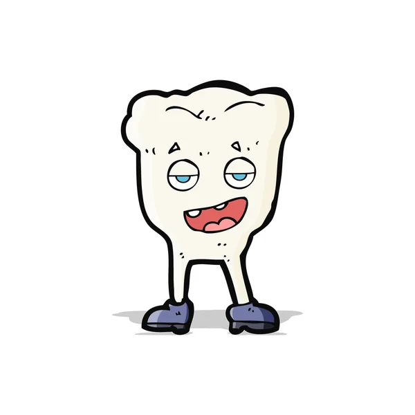 Cartoon tooth looking smug — Stock Vector