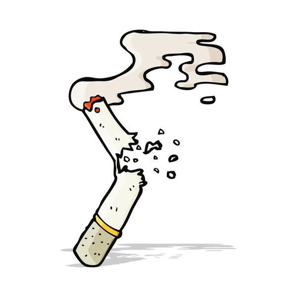 Caricatura roto cigarrillo — Vector de stock