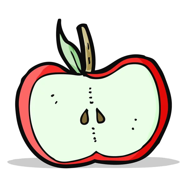 Apple helft cartoon — Stockvector