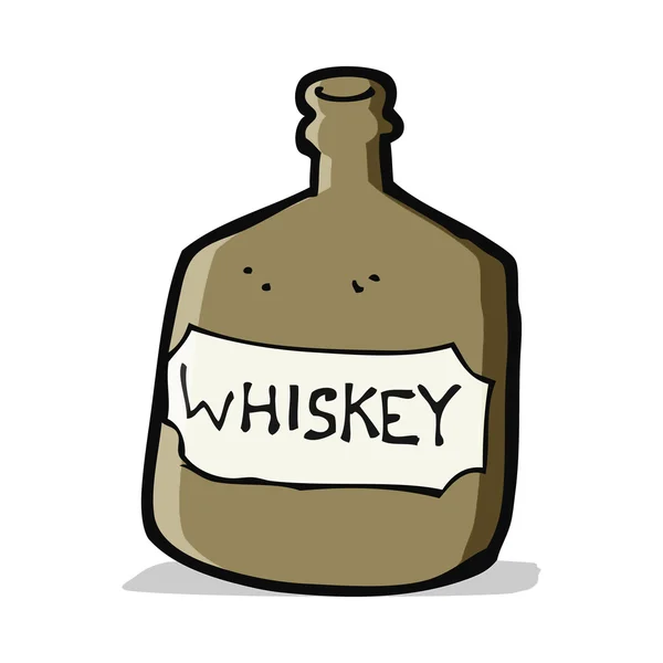 Cartone animato vecchia bottiglia di whisky — Vettoriale Stock