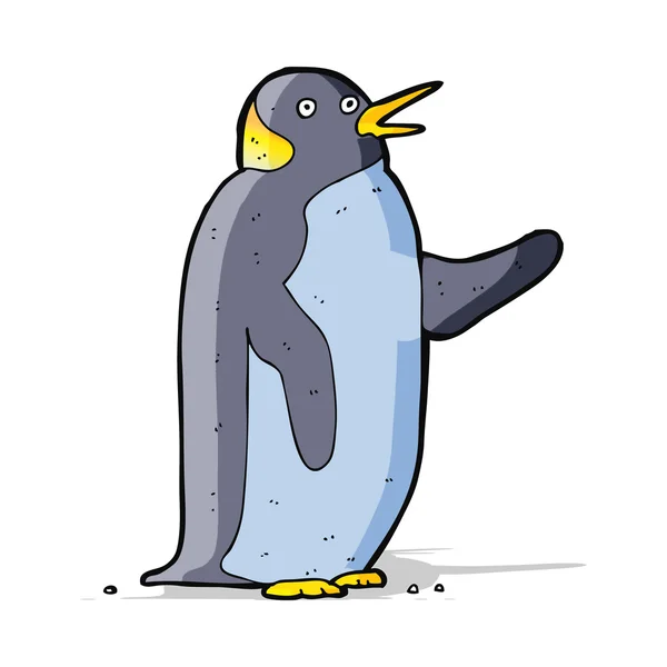 Pingüino de dibujos animados ondeando — Archivo Imágenes Vectoriales