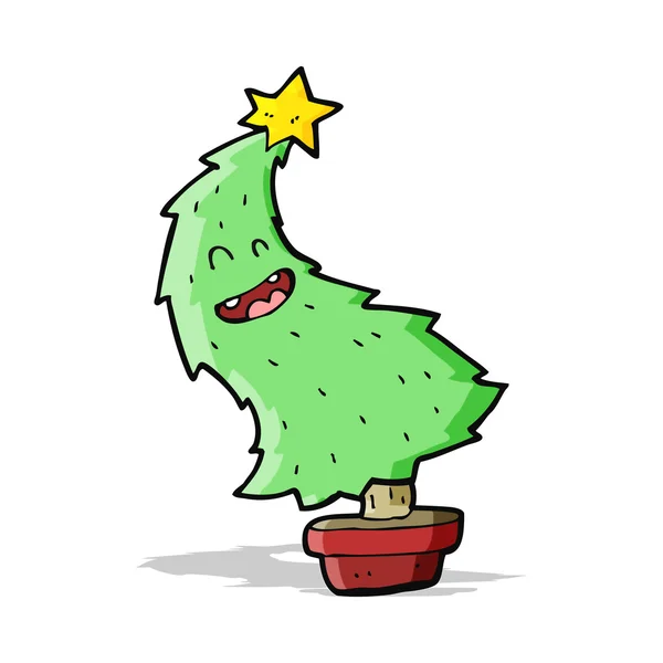 Cartoon dansen kerstboom — Stockvector