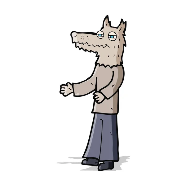 Cartoon wolf man — Stockvector