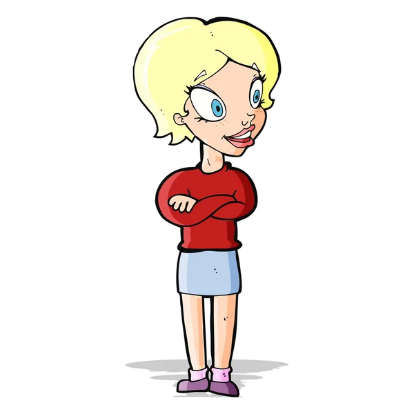 Cartoon mooie vrouw — Stockvector