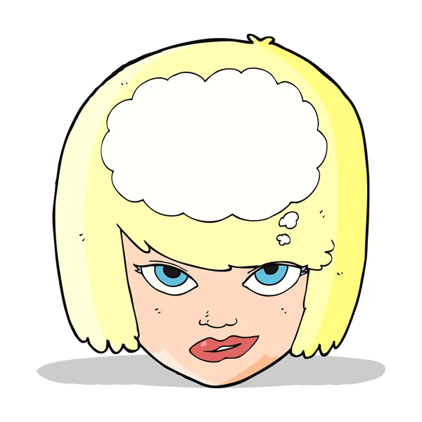 Cartoon vrouw denken — Stockvector