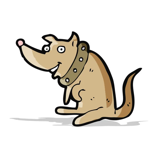 Мультяшний щасливий собака у великому комірі — стоковий вектор