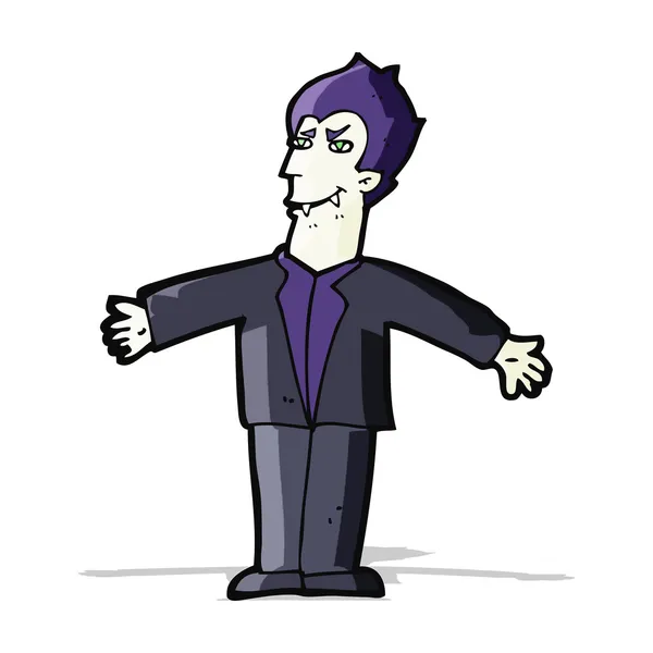 Dessin animé vampire homme à bras ouverts — Image vectorielle
