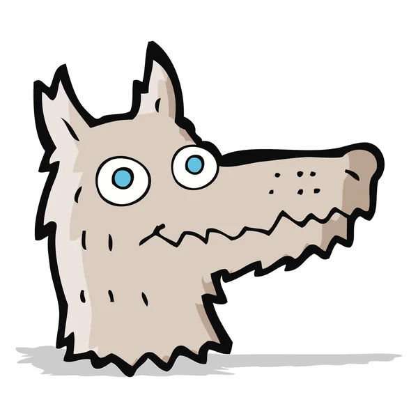 Cabeza de lobo de dibujos animados — Vector de stock