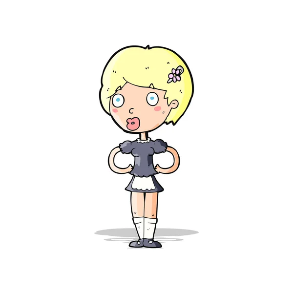 Cartoon vrouw in Franse meid outfit — Stockvector