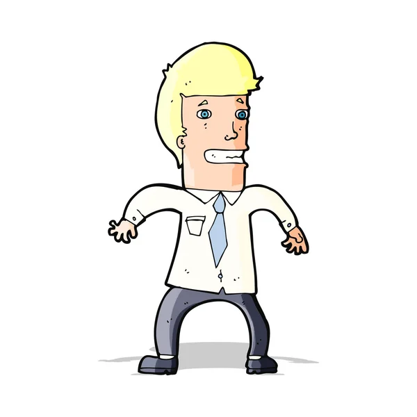 Dibujos animados nervioso hombre de negocios — Archivo Imágenes Vectoriales