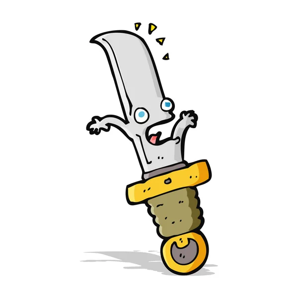 Dessin animé couteau effrayé — Image vectorielle
