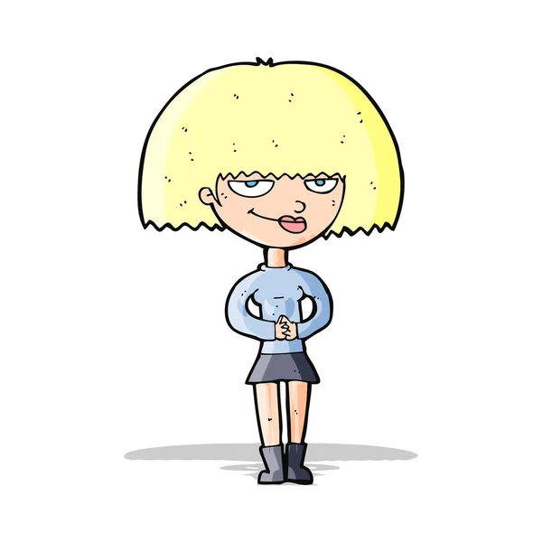 Cartoon sluwe vrouw — Stockvector