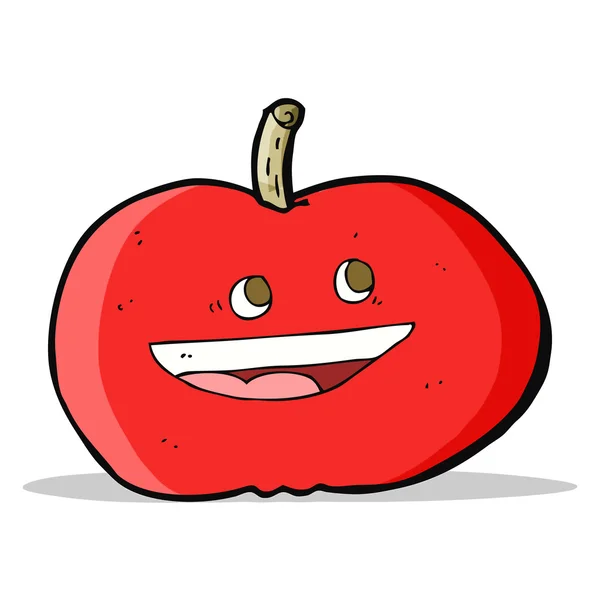 Dibujos animados manzana feliz — Vector de stock