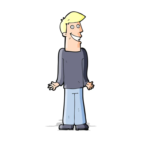 Cartoon man schouders ophalen — Stockvector