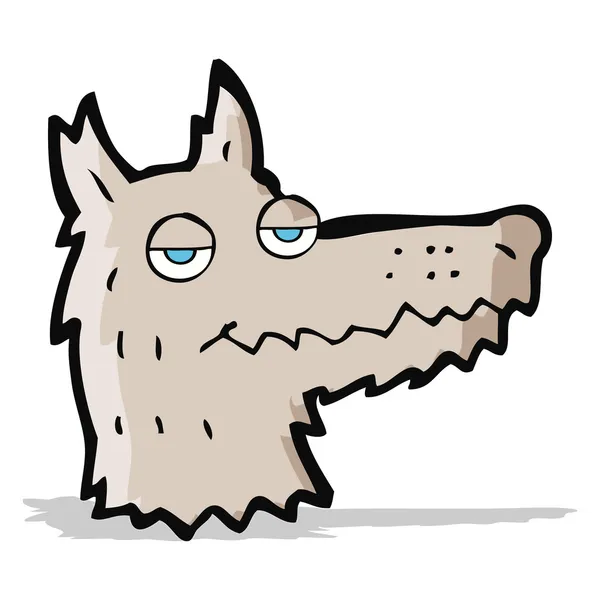 Cabeza de lobo de dibujos animados — Vector de stock