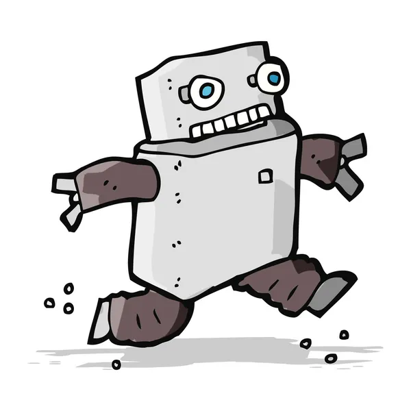 Robot de dibujos animados corriendo — Vector de stock