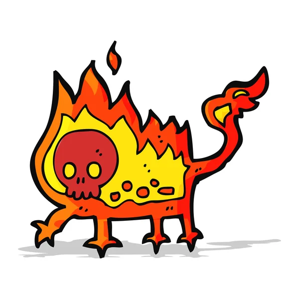 Pequeño demonio de fuego de dibujos animados — Archivo Imágenes Vectoriales