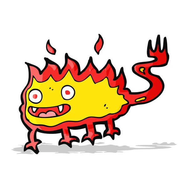 Cartoon little fire demon — Stock Vector